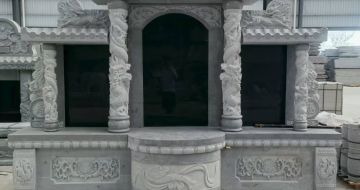 衢州 芝麻灰高档墓碑，土墓，可定制
