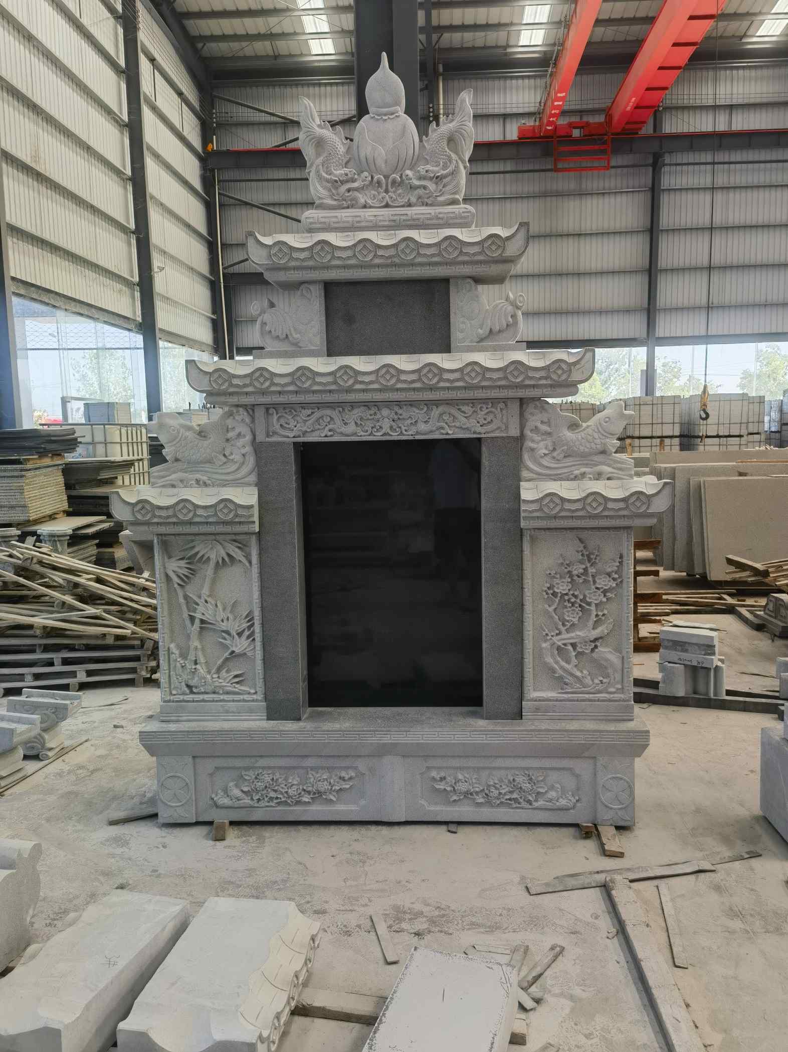 衢州 芝麻灰高档墓碑、土墓，一套也支持定做