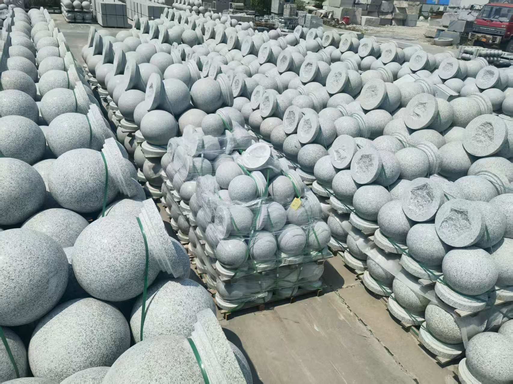 衢州 花岗岩实心圆球，石球，挡车球，挡车石，车止石，路障石。