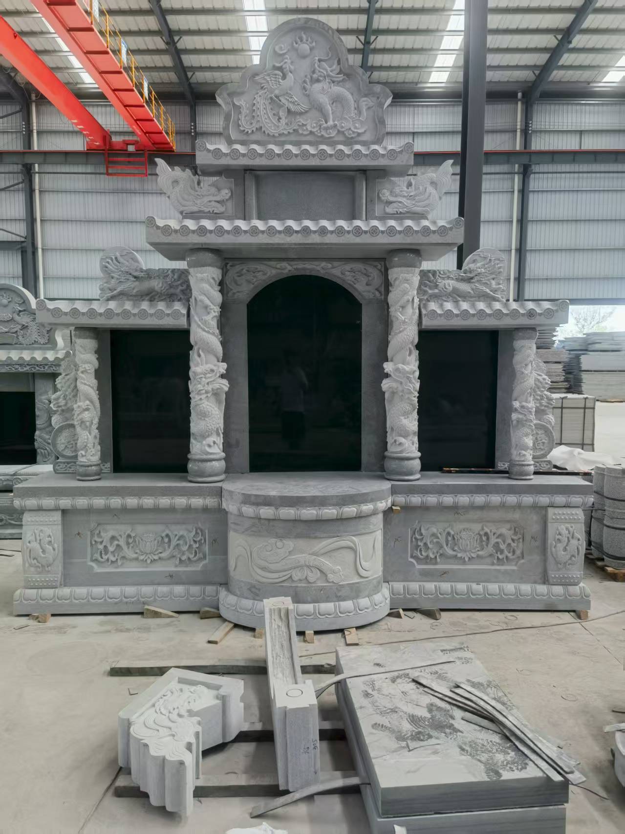 衢州 芝麻灰高档墓碑，土墓，可定制