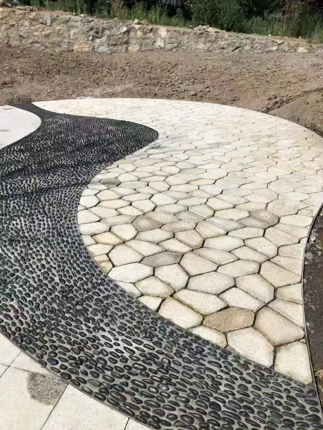 衢州 黄金麻冰裂缝室外铺装效果完美展示